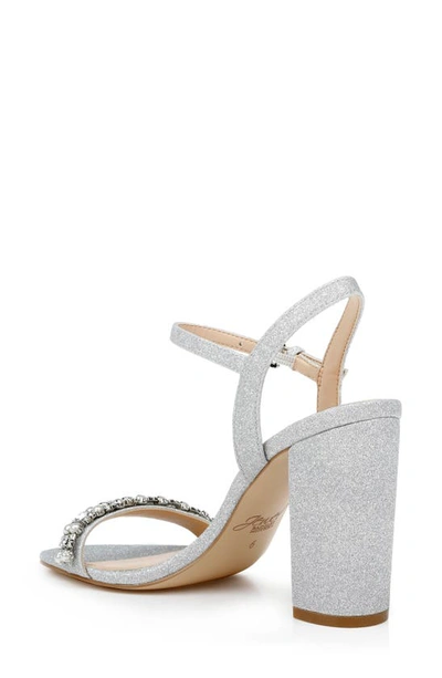 Jewel Badgley Mischka Dee Ankle Strap Sandal In Silver Glitter