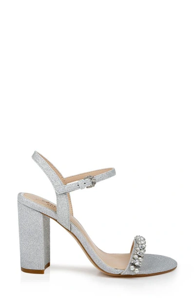 Jewel Badgley Mischka Dee Ankle Strap Sandal In Silver Glitter