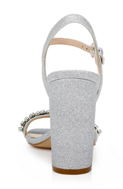 Jewel Badgley Mischka Dee Ankle Strap Sandal In Silver Glitter