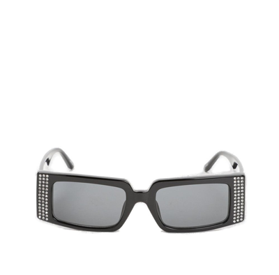 Shop Linda Farrow X Magda Butrym Rectangular Frame Sunglasses In Black