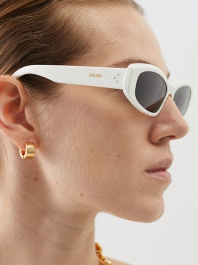 Celine Bold 58mm Rectangular Sunglasses In Ivory Multi | ModeSens