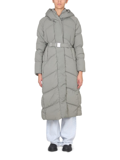Shop Canada Goose Marlow Belted Padded Parka Coat In Green