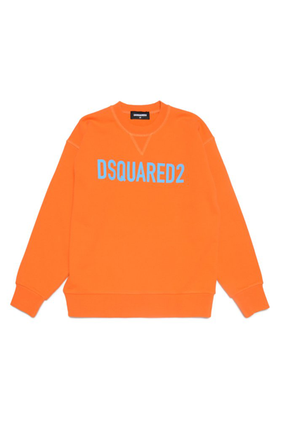 Shop Dsquared2 Kids Logo Printed Long In Orange