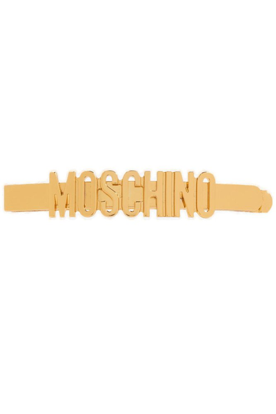 Shop Moschino Logo In Gold