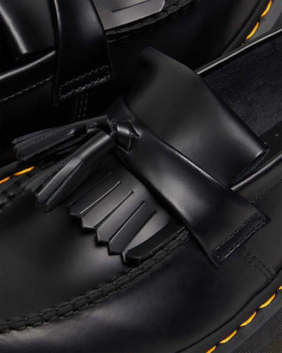 Dr. Martens' Adrian Leather Platform Tassel Loafers In Schwarz