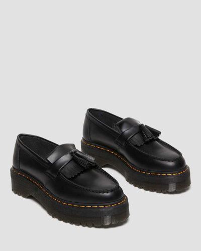 Shop Dr. Martens' Adrian Leather Platform Tassel Loafers In Schwarz