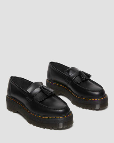 Dr. Martens' Adrian Leather Platform Tassel Loafers In Schwarz