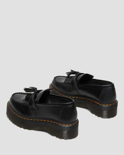 Dr. Martens' Adrian Leather Platform Tassel Loafers In Schwarz