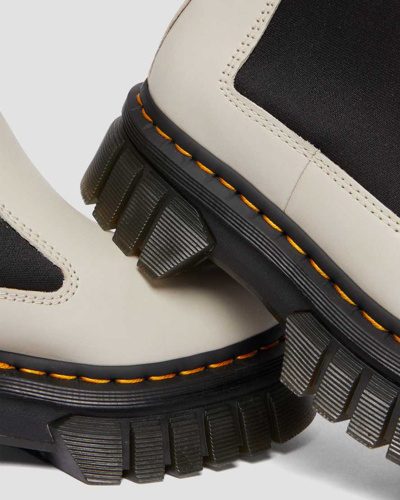 Shop Dr. Martens' Audrick Nappa Leather Platform Chelsea Boots In Creme/grau