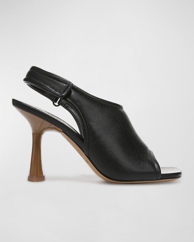 Shop Vince Quest Calfskin Slingback Sandals In Black