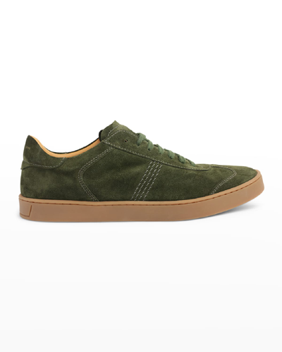Shop Bruno Magli Men's Bono Leather Low-top Sneakers In Pine Suede