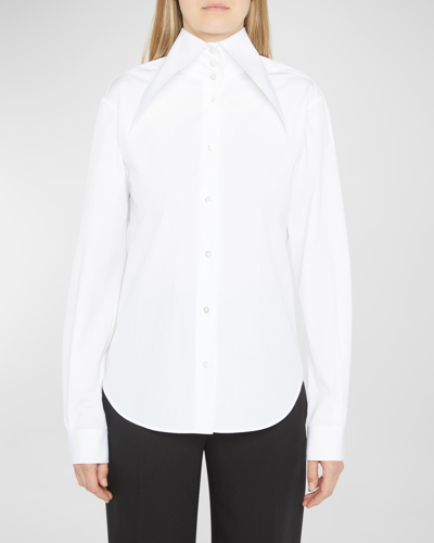 Shop The Row Armelle Button-front Shirt W/ Point Collar In White