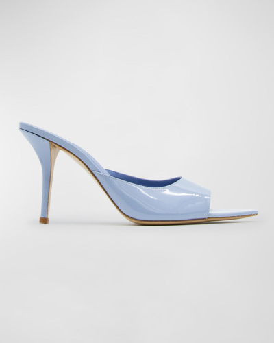Shop Gia Borghini Perni Patent Stiletto Mule Sandals In Ice Blue