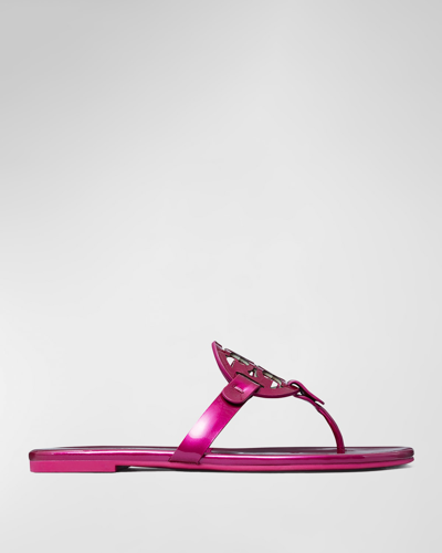 Shop Tory Burch Miller Soft Medallion Thong Sandals In Hot Pink