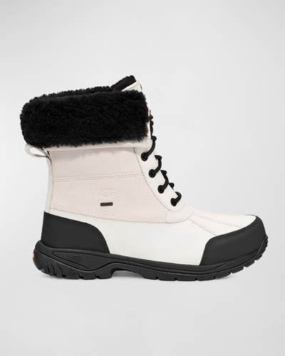Shop Ugg Men's Butte Waterproof Leather & Shearling Snow Boots In Wblc