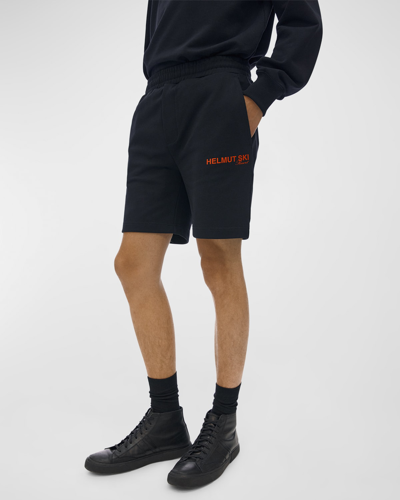 Shop Helmut Lang Men's Terry Ski Resort Sweat Shorts In Black
