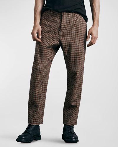 Shop Rag & Bone Men's Chester Houndstooth Trousers In Brwnhounds