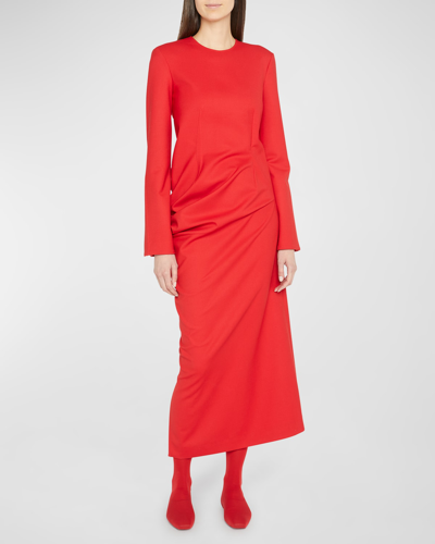 Shop The Row Lucienne Ruched Maxi Dress In Red