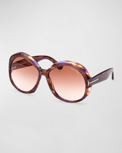 Brown Round acetate sunglasses, Tom Ford