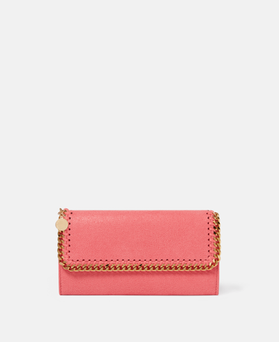 Shop Stella Mccartney Falabella Continental Wallet In Bright Pink