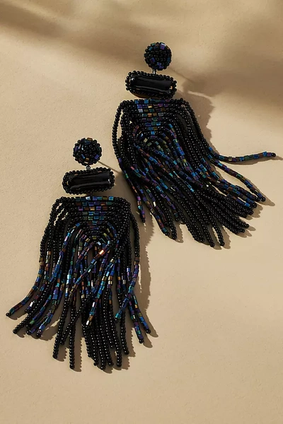 Shop Deepa Gurnani Jody Drop Earrings In Black