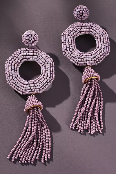Shop Deepa Gurnani Isha Drop Earrings In Purple