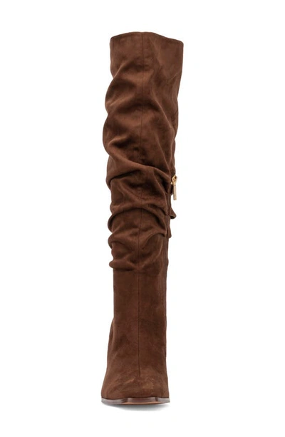 New York And Company Damaris Faux Suede Tall Boot In Cognac