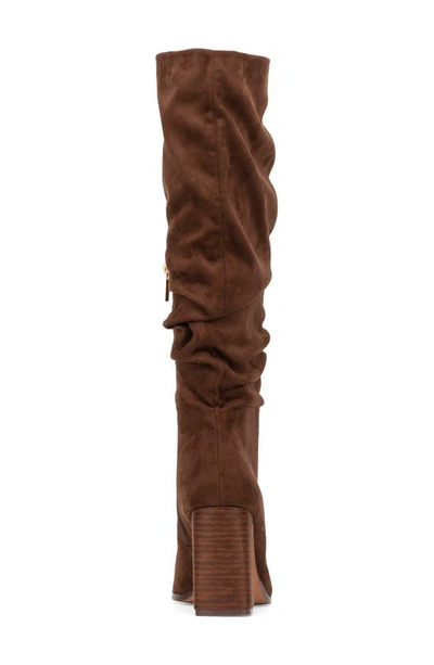 New York And Company Damaris Faux Suede Tall Boot In Cognac