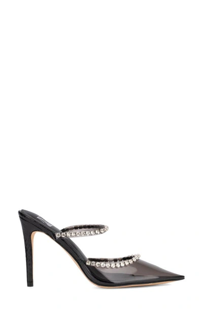 New York And Company Fatima Crystal Embellished Lucite Pump In Black