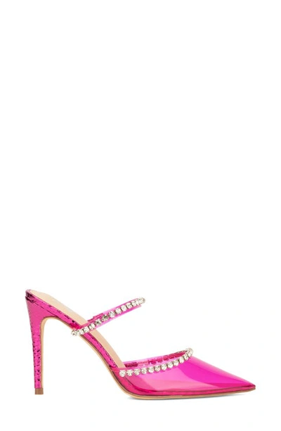 NEW YORK AND COMPANY NEW YORK AND COMPANY FATIMA CRYSTAL EMBELLISHED LUCITE PUMP 