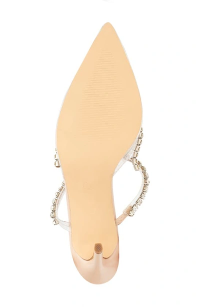 New York And Company Fatima Crystal Embellished Lucite Pump In Nude