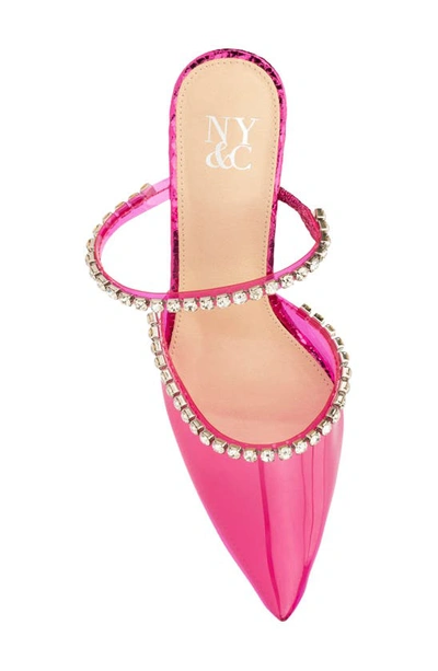 New York And Company Fatima Crystal Embellished Lucite Pump In Pink