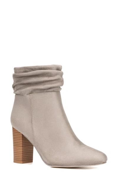New York And Company Sandy Ruched Bootie In Grey