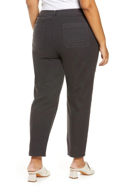 Shop Eileen Fisher Organic Cotton & Hemp High Waist Tapered Ankle Pants In Graphite