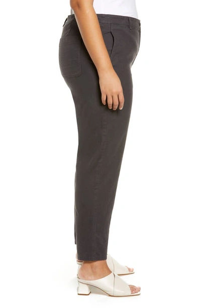 Shop Eileen Fisher Organic Cotton & Hemp High Waist Tapered Ankle Pants In Graphite