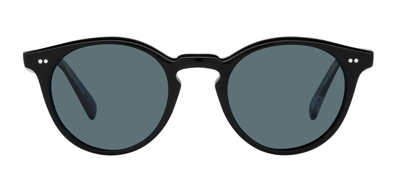 Shop Oliver Peoples Romare 0ov5459su 14923r Round Polarized Sunglasses In Blue
