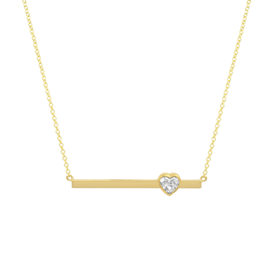 Shop Jennifer Meyer Stick Necklace With Heart-cut Diamond Accent In Yellow Gold,diamond