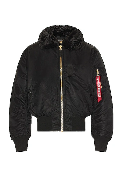 Alpha Industries Hooded Bomber Jacket In Black
