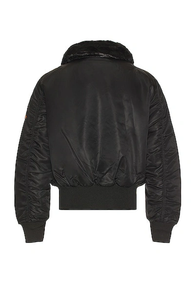 Alpha Industries Hooded Bomber Jacket In Black