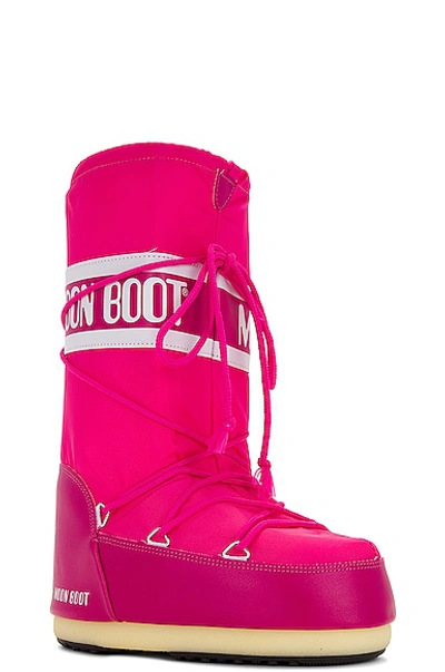 Shop Moon Boot Icon Nylon Boot In Bougainvillea