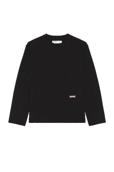 Shop C2h4 Inside-out Undone Edge Long Sleeve In Black