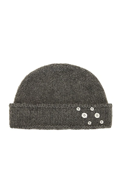 Shop C2h4 Parallel Spot Knit Covert Beanie In Fogged Gray