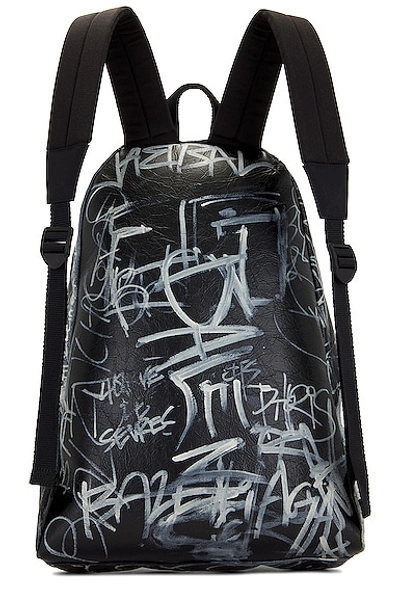 Shop Balenciaga Explorer Graffiti Back Pack In Black