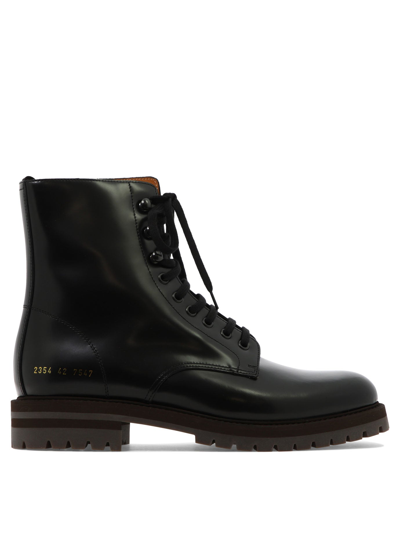 Shop Common Projects "combat Boot" Boots In Black