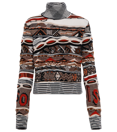 Shop Missoni Turtleneck Sweater In Multicolor Brown