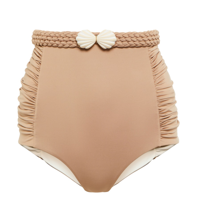 Johanna Ortiz Cape Of Good Reversible Bikini Bottoms In Ecru