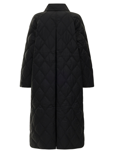 Shop Ganni Ripstop Quilt Coat In Black