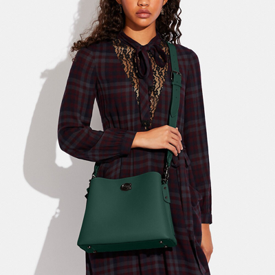 Shop Coach Willow Shoulder Bag In Colorblock In Green