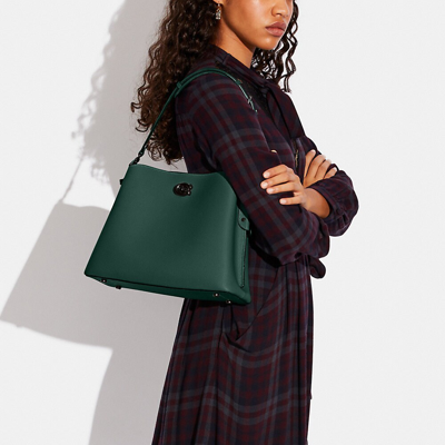 Shop Coach Willow Shoulder Bag In Colorblock In Green