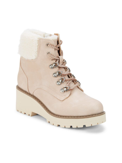 Shop Dolce Vita Girl's Folksy Faux Shearling Lined Ankle Boots In Light Pink